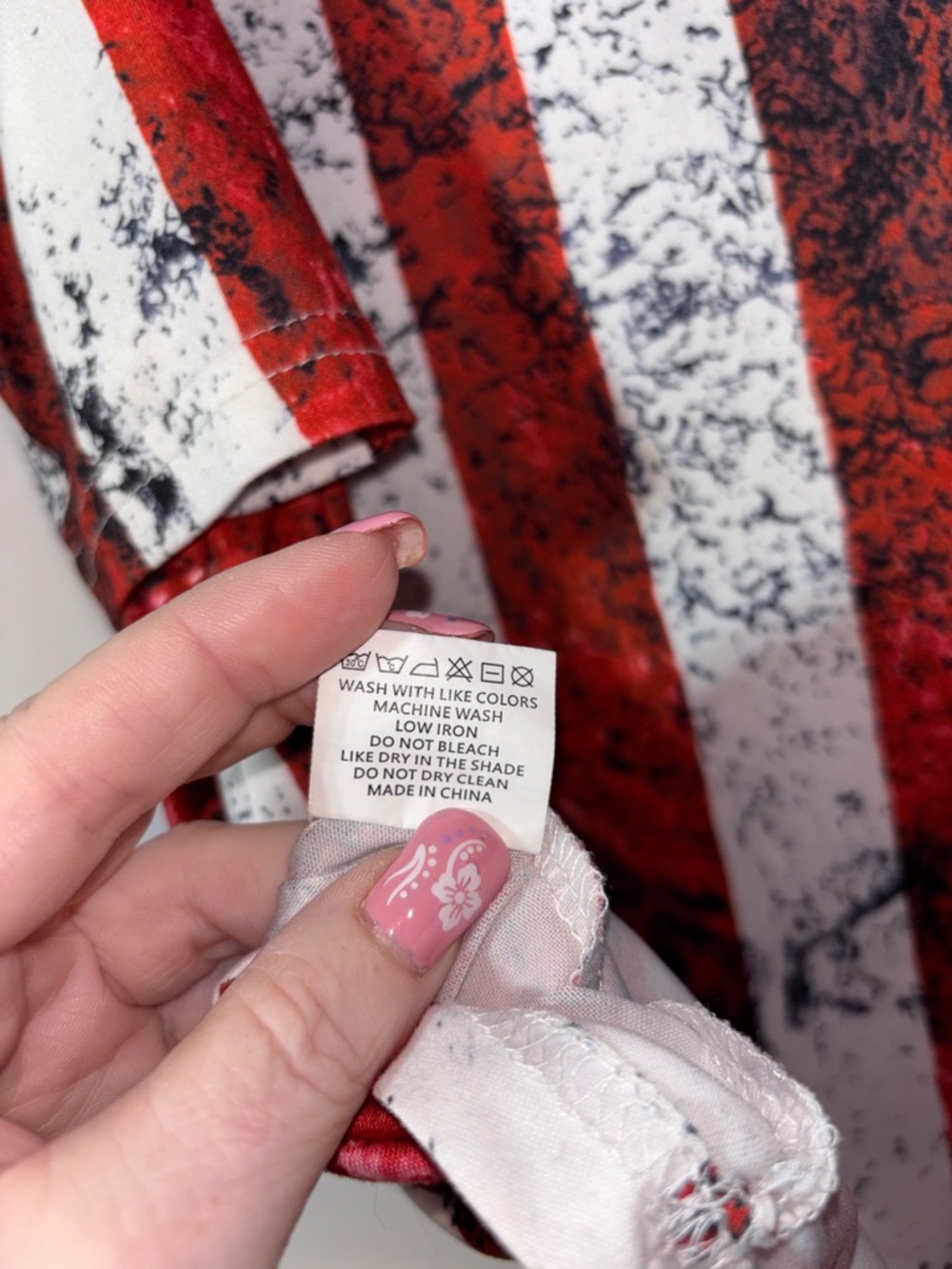 Women's Cold-Shoulder US Flag Print Tunic Top - Red, White & Blue - Picture 7 of 13